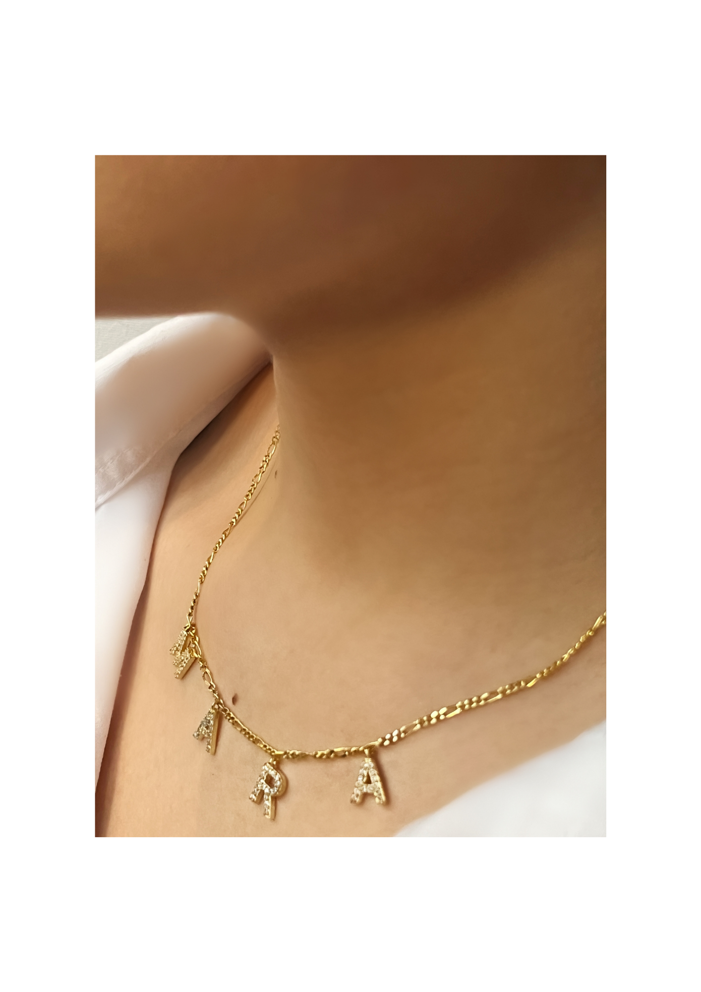 Choker Namenskette mit Zirkonia Stein